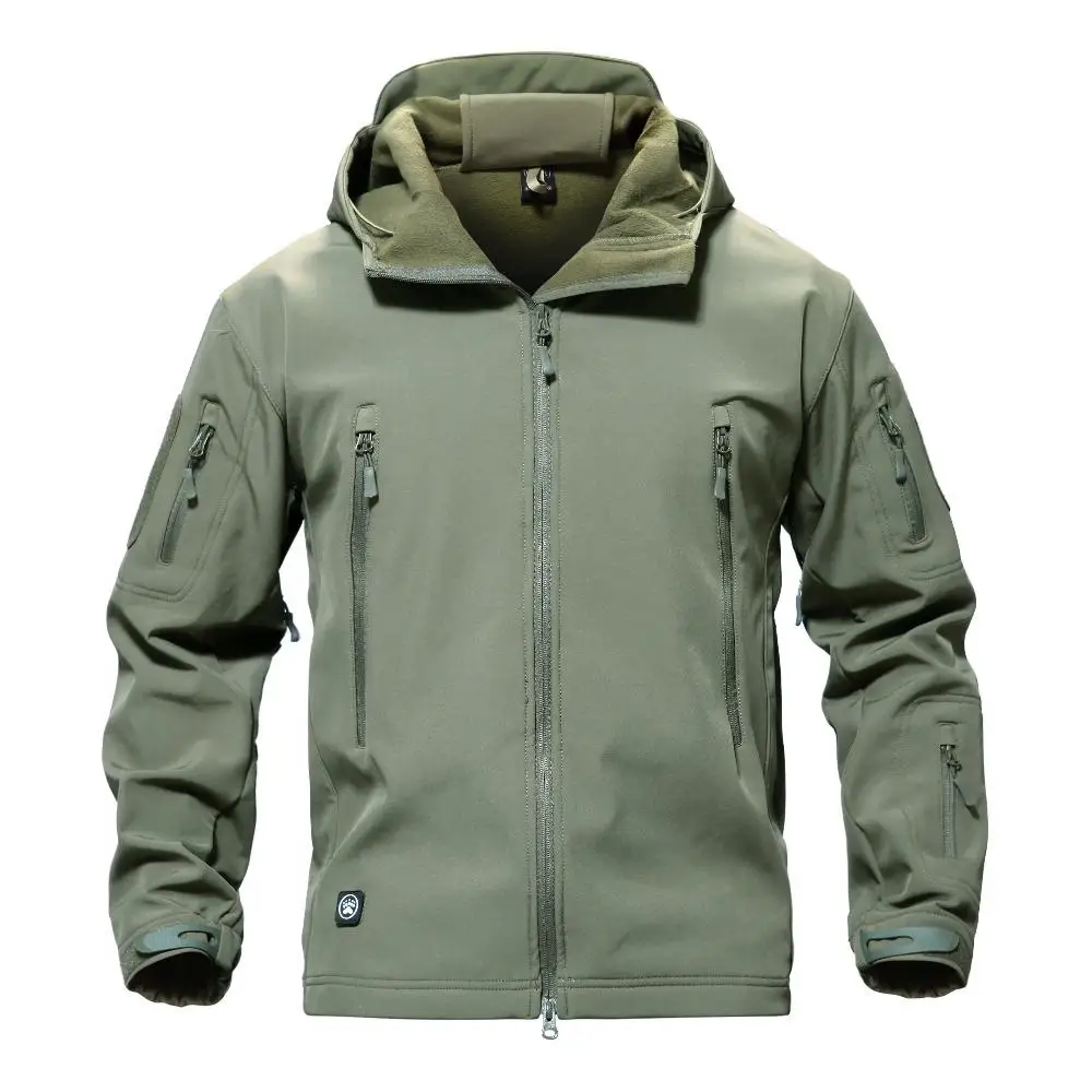 Kuezle Акула кожи Военная Униформа куртка Для мужчин Softshell Waterpoof камуфляж одежда