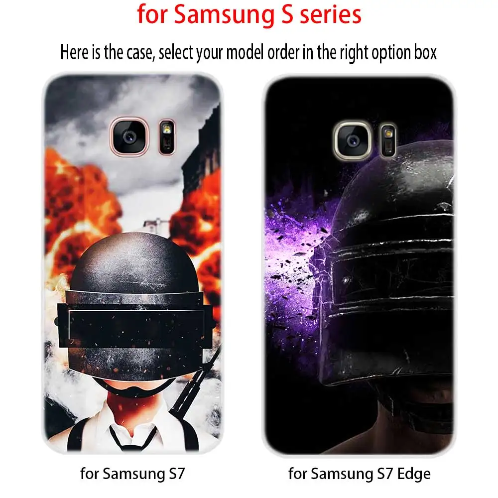 Мягкий силиконовый чехол из ТПУ с рисунком PUBG для Samsung Galaxy S7Edge S8 S9 S10 S11 S20 S21 Plus Lite E