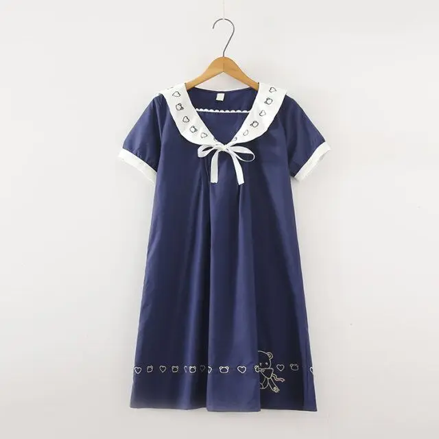 Платье женское с коротким рукавом синее|dress for|loose dressa-line dress |