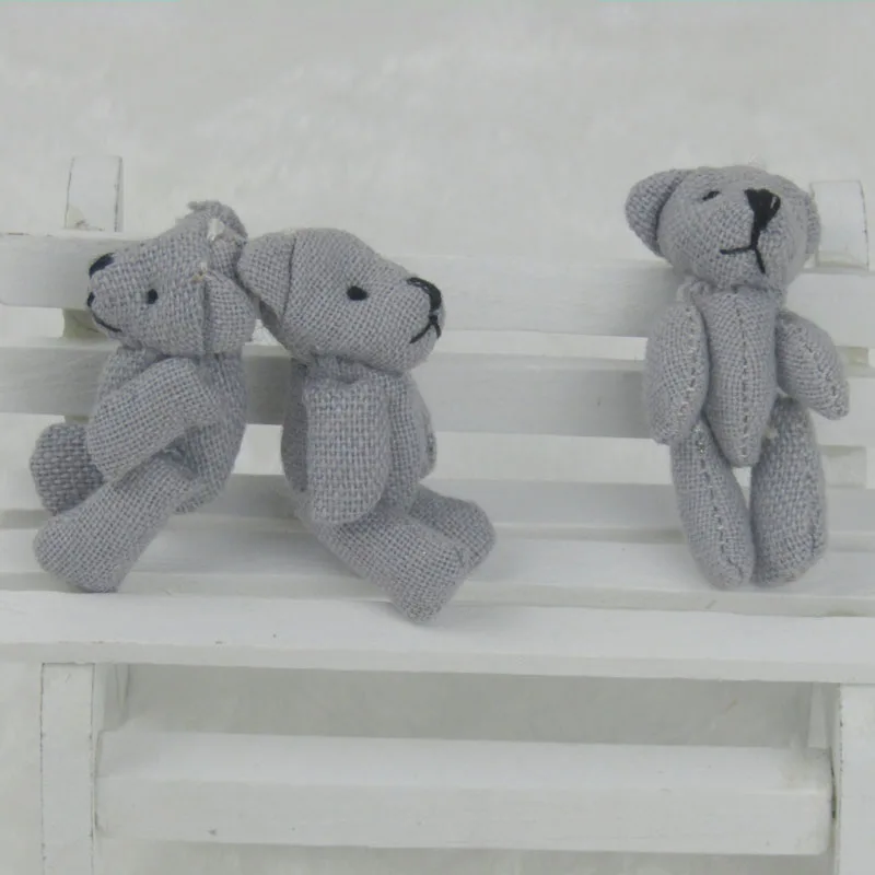100 шт./лот плюшевые игрушки Ted Bear набивные животные серые куклы мишки тедди 4 5 см