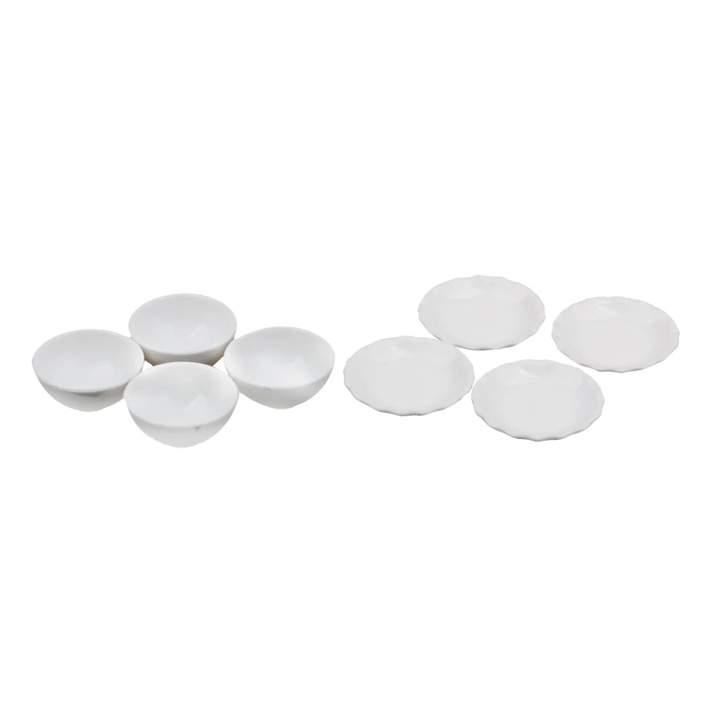

Set of 8pcs 1/12 Dollhouse Miniature White Bowls Dishes Plate Tableware Kit with smooth surface for your dollhouse