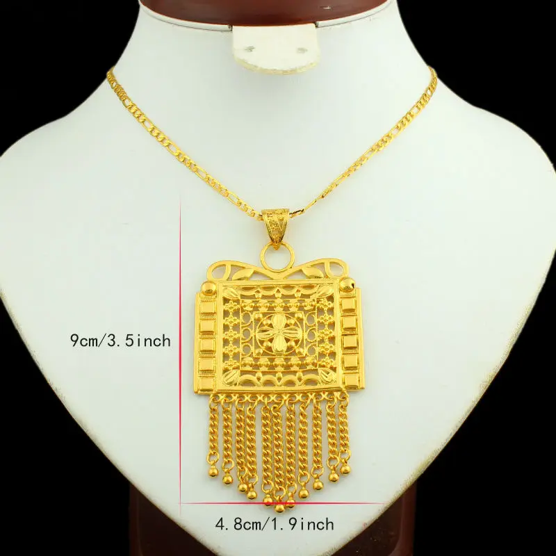 Новый преувеличенный кулон ожерелья для женщин и мужчин золотого цвета