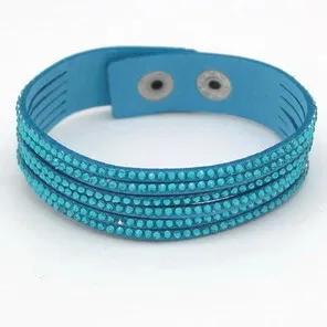 Модные 6-слойные браслеты Slake кожаные с кристаллами парные ювелирные изделия