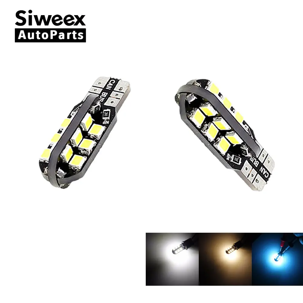 2 шт. W5W T10 Автомобильные светодиодные лампы 24 SMD клиновидные боковые потолочный