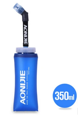 350ml AONIJIE бегущий спортивный велосипед мягкая вода для бутылки Складная термополиуретановая мягкая фляжка для воды с длинной соломенной сумкой - Цвет: 350ml