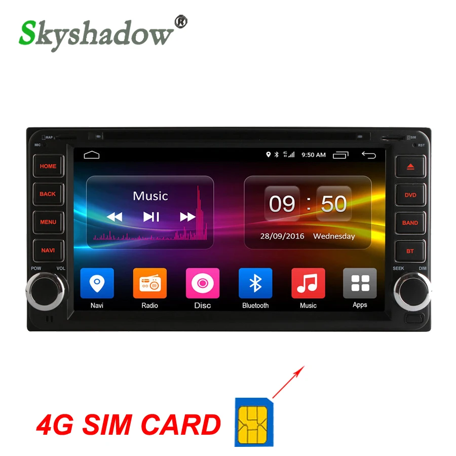 Ownice c500 8 Core 32 ГБ ROM Android 6.0 2 RAM dvd-плеер Автомобиля Радио блютуз для Toyota Hilux VIOS Prado IELAS