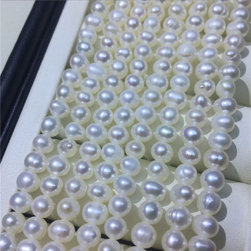 1pcs 4.5-5.5mm natural white pearl chain 34cm shellfish Oyster necklace wholesale beads nature for women gift new | Украшения и