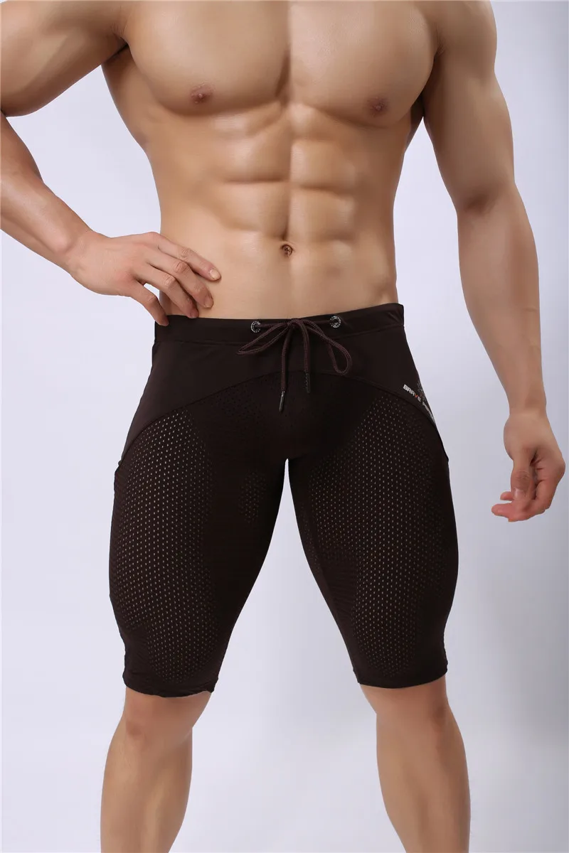 dark brown Шорты для бега для мужчин спортивная одежда и аксессуары сетка Компрессионные шорты спандекс спортивные ходовые шорты йоги базовый слой супер мягкий - Цвет: dark brown