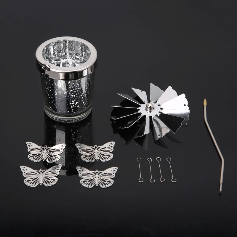 Rotary Spinning Tealight Candle Metal Tea Light Holder Carousel Home Decoration image 3