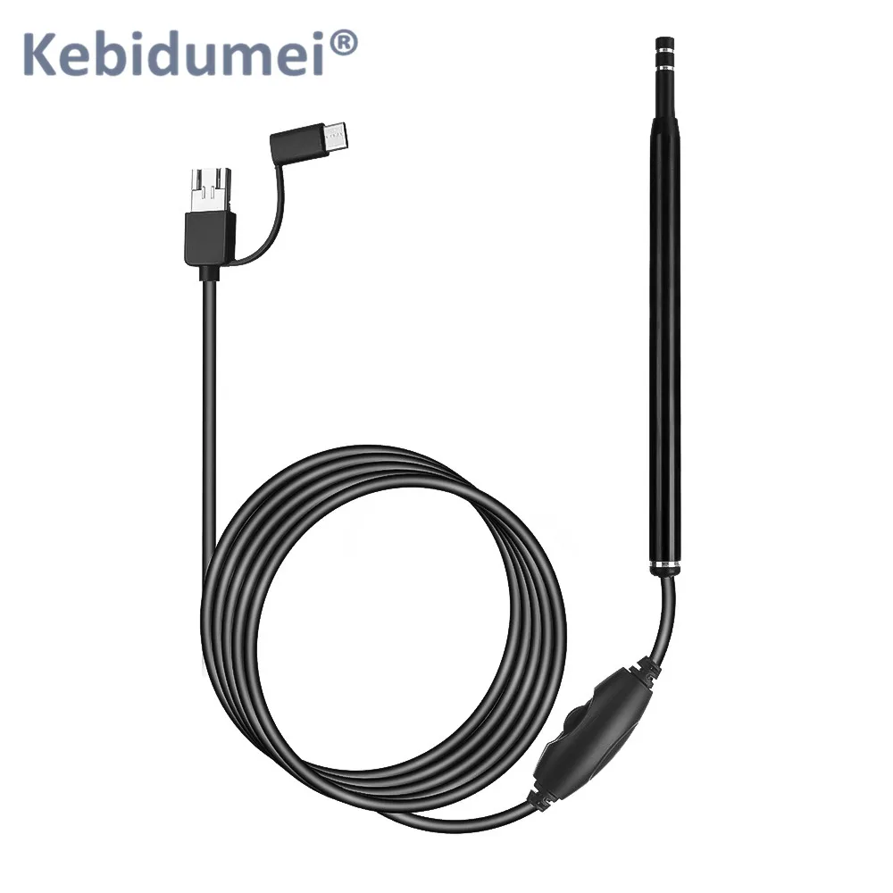 3 in1 USB Ear Cleaning Endoscope HD Visual Spoon 5.5mm Mini Camera Android PC pick Otoscope Borescope Tool Health Care | Безопасность и