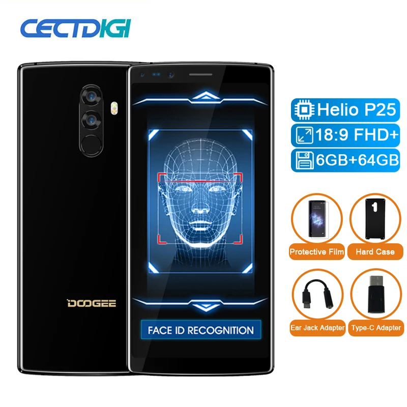 DOOGEE Mix 2 6 ГБ ОЗУ 64 Гб ПЗУ Helio P25 Восьмиядерный 5 99 ''FHD + смартфон Quad Camera 16 0 13 MP 8 Android 7
