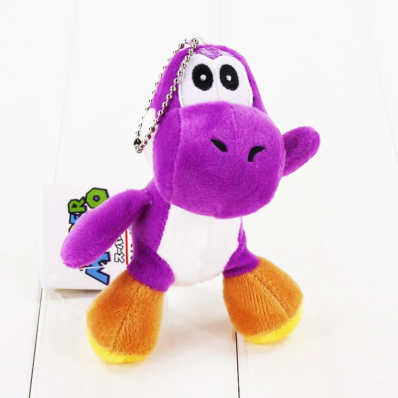 10 см Super Mario Bros Yoshi Мягкие плюшевые игрушки с брелок Подвеска для детей - Цвет: purple
