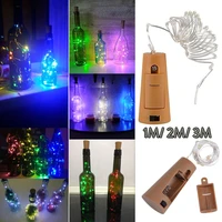 1m 2m 3m 10 20 30leds silver wire fairy garland bottle stopper for glass craft led string lights christmas holiday decoration