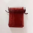 100 шт., коричневые подарочные пакеты для ювелирных изделий и упаковки, Сумка из органзы на шнурке, сумка для свадьбыженщины, сумки для хранения в путешествиях