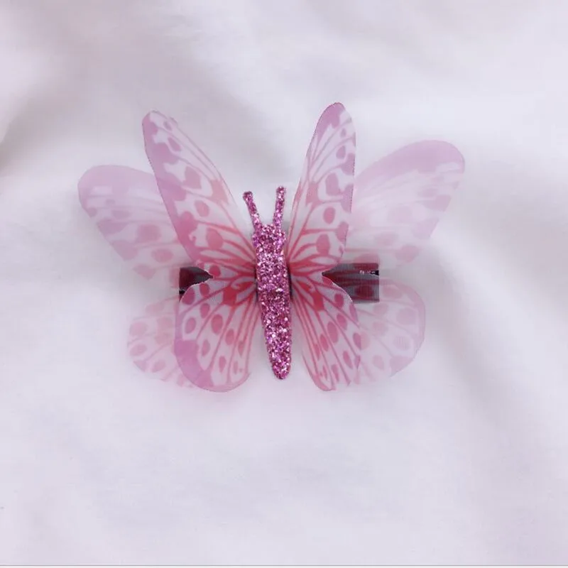 10pcs Fairy Fake Butterfly Hairpin Woodland Party Favor Kid Barrette Cute Theme Girls Animal Flying Hair Clip | Красота и здоровье
