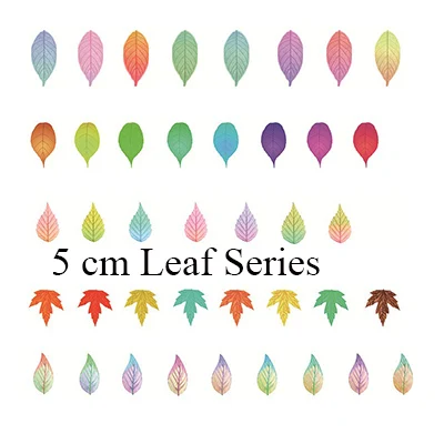 5cm Leaf mix design 100 шт. Блестящий слой в виде листьев из тюля, ручная работа, шпилька, ожерелье, серьги, имитация марлевых лепестков цветов, ювелирные изделия, аксессуары для волос своими руками - Цвет: 5cm Leaf mix design