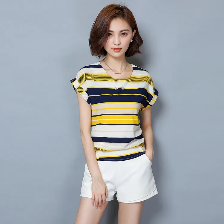 Женская блузка с коротким рукавом и круглым вырезом размеры до 5XL|blouses short sleeves|women