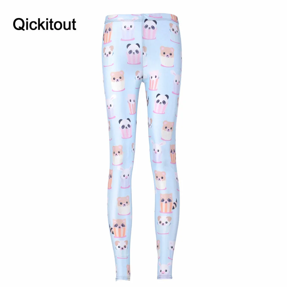 Штаны с космическим принтом разноцветные конфеты кавай Синие леггинсы женские