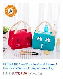 BONAMIE женская сумка для обеда на шнурке для леди, девочек, детская портативная термоизолированная охлаждающая коробка-сумка для обеда, сумка для пикника, новинка