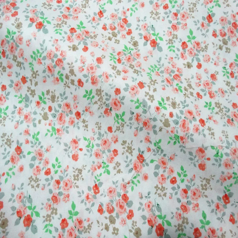 Хлопковая ткань с оранжевыми цветами для детского постельного белья Лоскутная