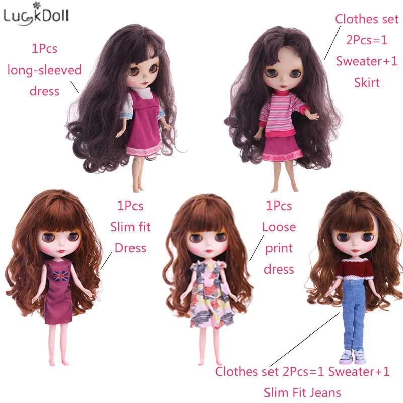 Luckdoll 5 стилей аксессуары для кукол на выбор (платье с принтом костюм со свитером