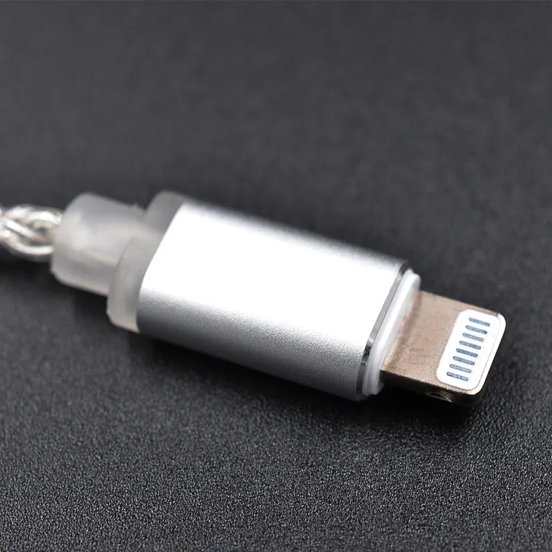 Наушники KZ Lightning посеребренный кабель для обновления MMCX 0,75/0,78 мм для iPhone ZST ZS10 ES3 ES4 AS10 BA10 ZS6 ZS4