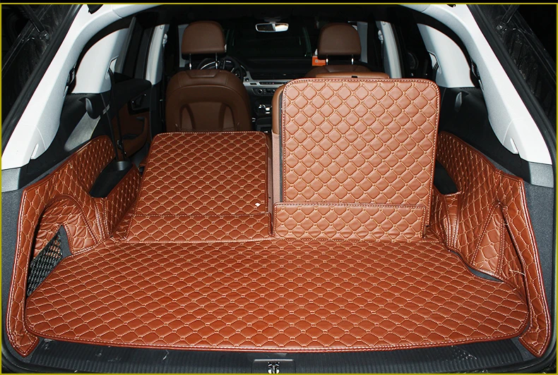 Волоконно-кожаный коврик для багажника автомобиля audi Q7 2008 2009 2010 2011 2012 2013 2014 2016 2017