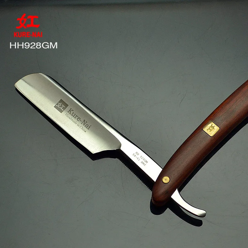 1 X "KURE-NAI" HH928GM, бритье готовый человек прямой бритвенный станок с деревянной ручкой складывающаяся бритва с одним лезвием