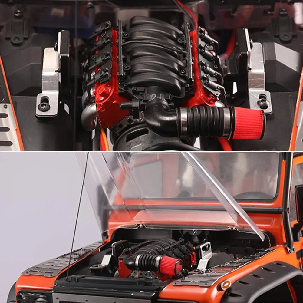 Высокое качество,, длинный, долговечный, имитация V8, крышка двигателя, вентилятор радиатора для Traxxas TRX4 D90 D110 D130 SCX10