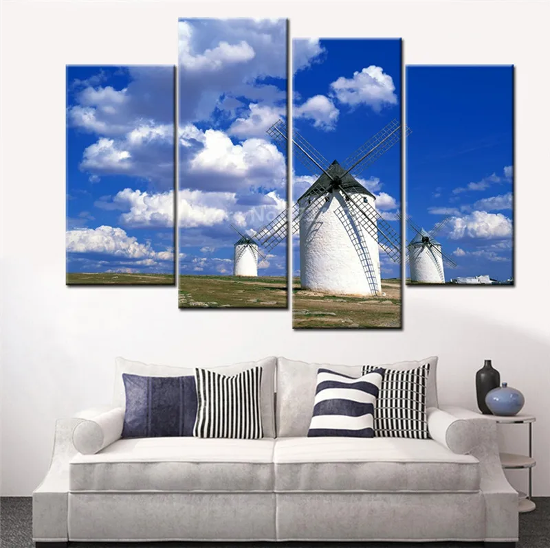 CLSTROSE 4 панели пляжная лодка праздничный настенный художественный Рисунок