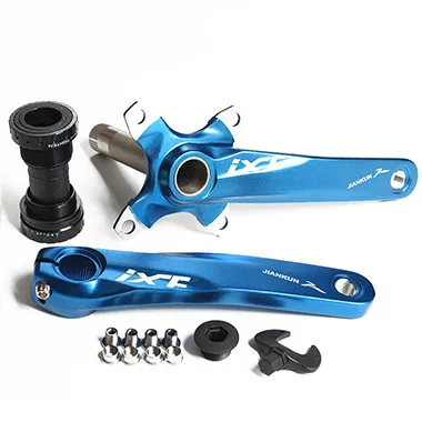 CRANK with BB blue CNC Untralight велосипедный шатун MTB шатун для дорожного велосипеда набор с осью алюминиевый сплав Кривошип для BCD104 велосипед Dh Кривошип группа - Цвет: CRANK with BB blue