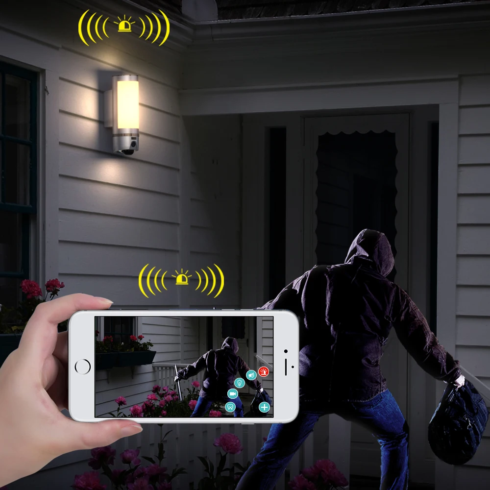Freecam 1080 P HD настенный светильник камеры безопасности дома Wifi камеры для наружных помещений, движение-активированный водонепроницаемый двусторонний разговор ночного видения L900S