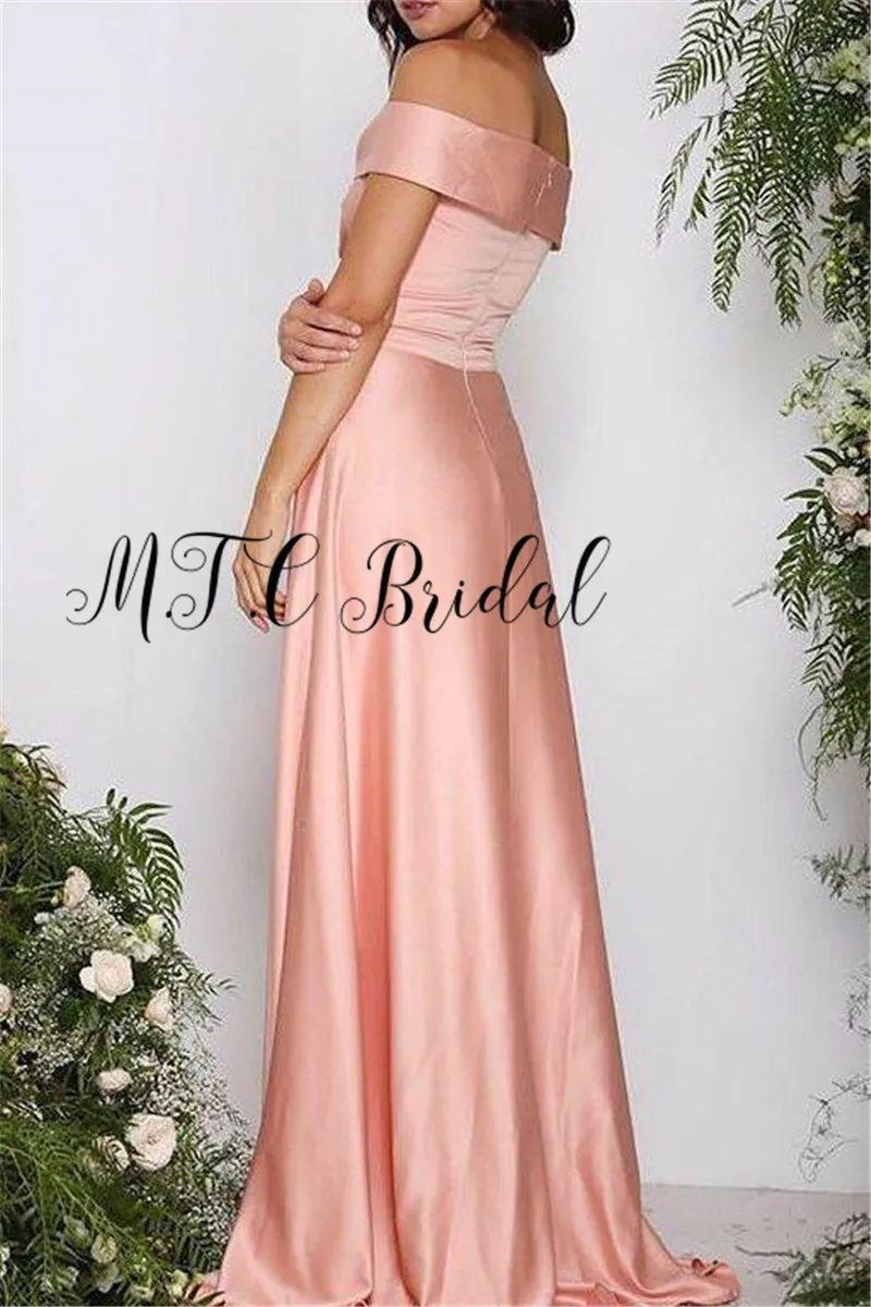 

Elegant Long Evening Dress 2019 Cheap Off The Shoulder A Line Boat Neck Wedding Party Gowns Vestido De Festa Robe De Soiree