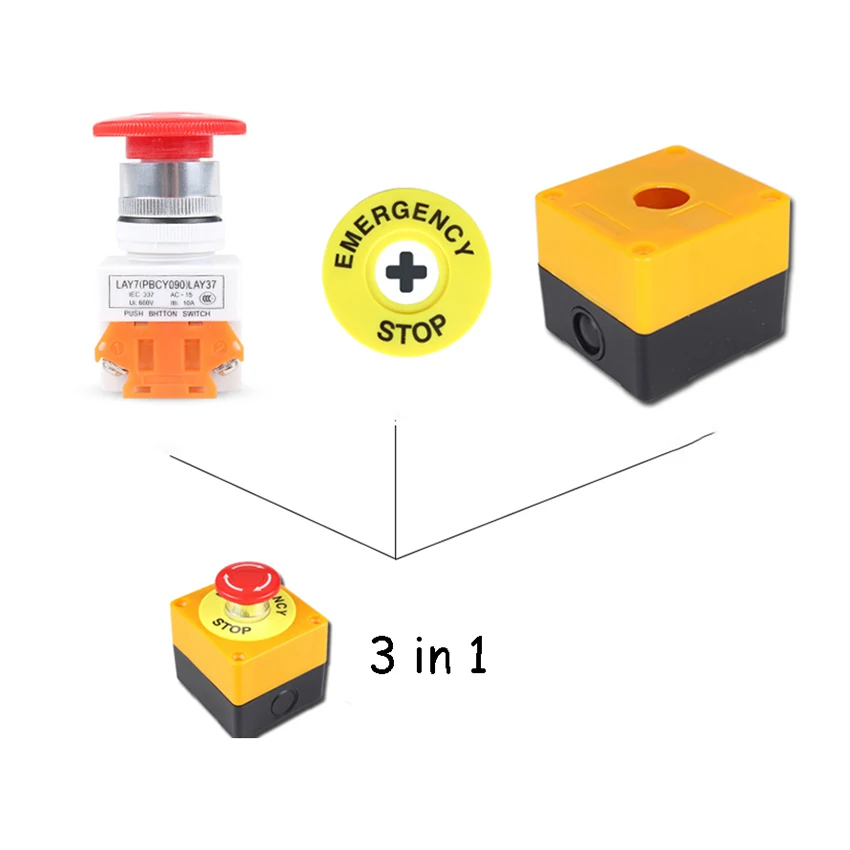 Lift Elevator Safety STOP Emergency Stop Push Button Switch Box Waterproof 1NO 1NC LAY7-11ZS Equipment | Обустройство дома