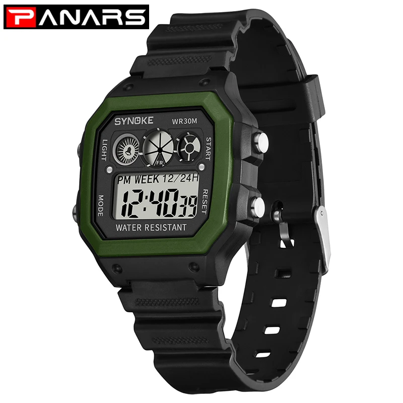 Plastic Army Green Студенческие спортивные часы старшеклассники для мальчиков и девочек подростковые часы 50 м водонепроницаемые с металлическим пластиковым ремешком montre enfant - Цвет: Plastic Army Green