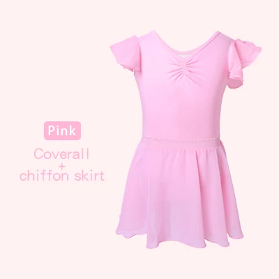 Pink set Балетное платье для девочек ясельного возраста, балетные костюмы для младенцев трико розового и синего цвета платье, гимнастический купальник мягкая Одежда для танцев - Цвет: Pink set