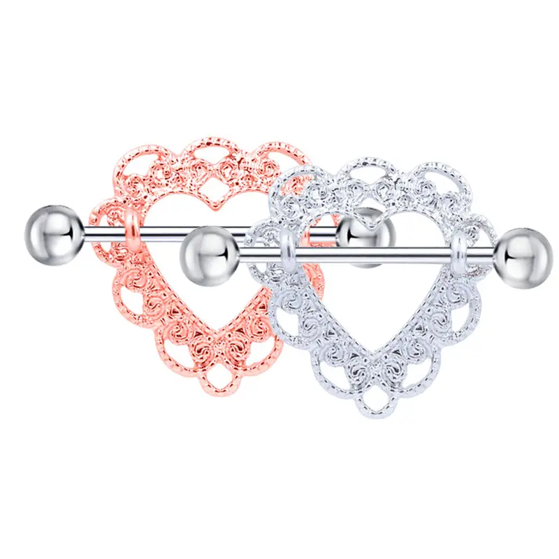 Женское кольцо для сосков CX17 1 пара штанга|body piercing jewelry|piercing jewelryheart nipple bar |
