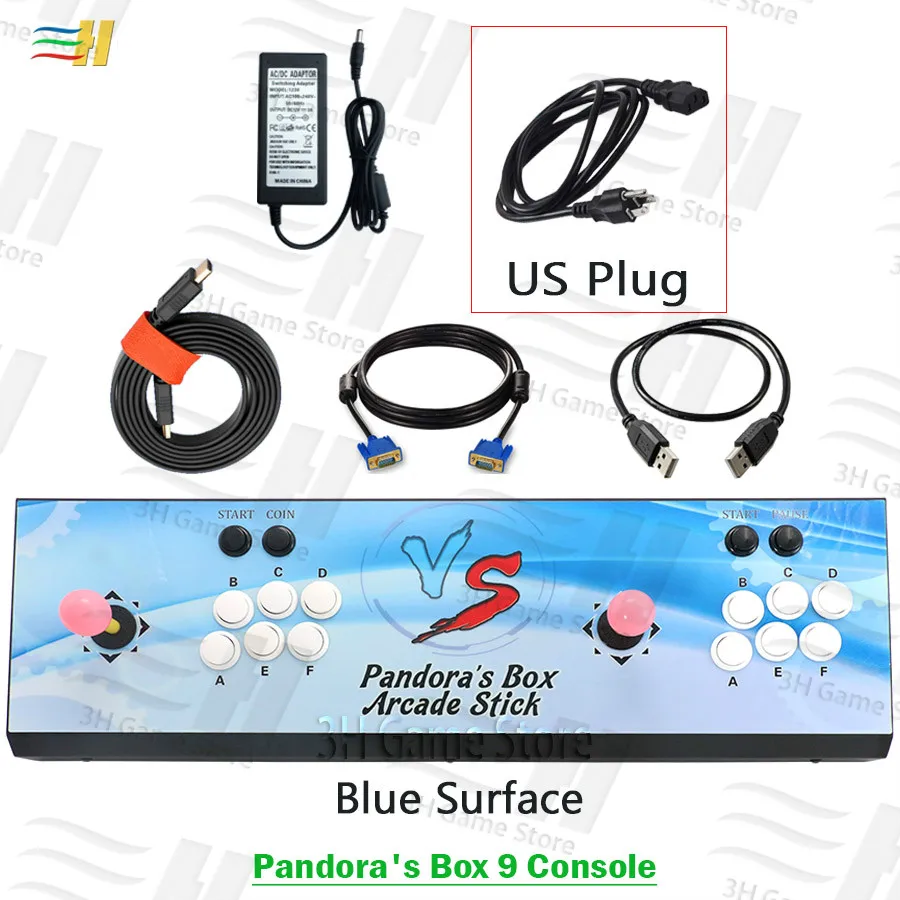PB9 Blue US Pandora Box 9 1500 В 1 железная консоль Встроенная в 1500 аркадная игра HDMI VGA выход HD 720P пользовательские кнопки особенности аркадная машина - Цвет: PB9 Blue US