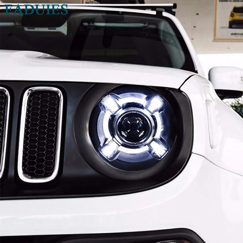 Фары головного света FADUIES для 2015 2017 Jeep Renegade HID с биксеноновым проектором DRL Для BU