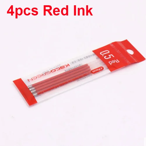 4pcs Red ink Xiaomi Youpin KACO 4 в 1 многофункциональная ручка 0,5 мм черный синий красный стержень сменный гелевый карандаш механический карандаш японские чернила для офиса и школы - Цвет: 4pcs Red ink
