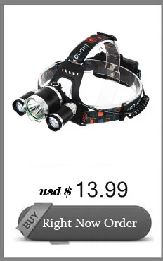 LED Headlamp Cree Q5 Waterproof High Brightness Built-in Lithium Battery Rechargeable Headlight+ Charger 3 Modes Zoomable Torch