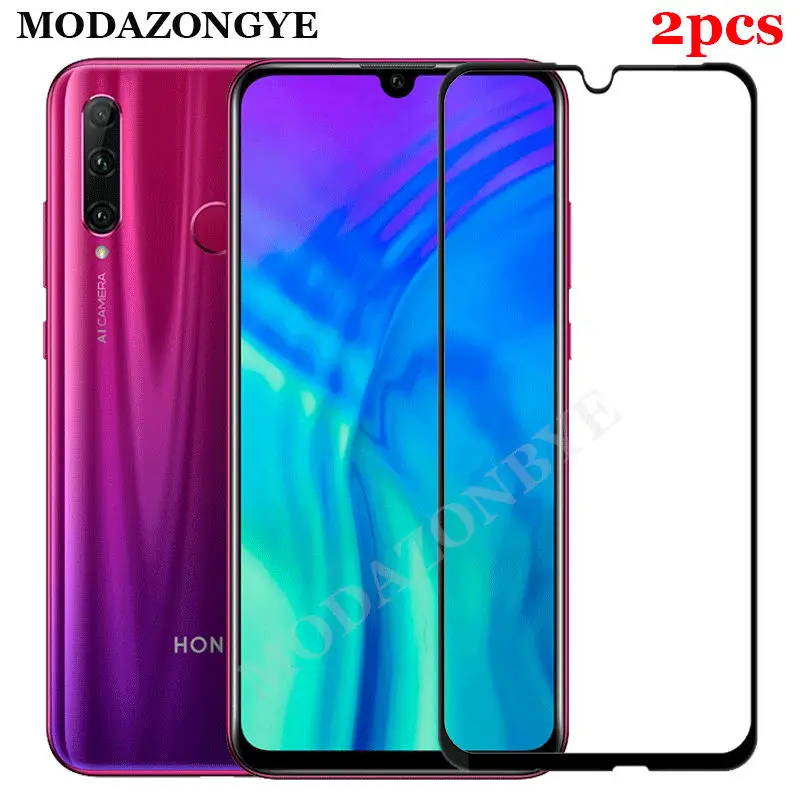 Black 2 шт закаленное стекло для huawei Honor 20 Lite, Защита экрана для huawei Honor 20 Pro Lite 20 Lite 20i Honor20 i, полное покрытие стекла - Цвет: Black