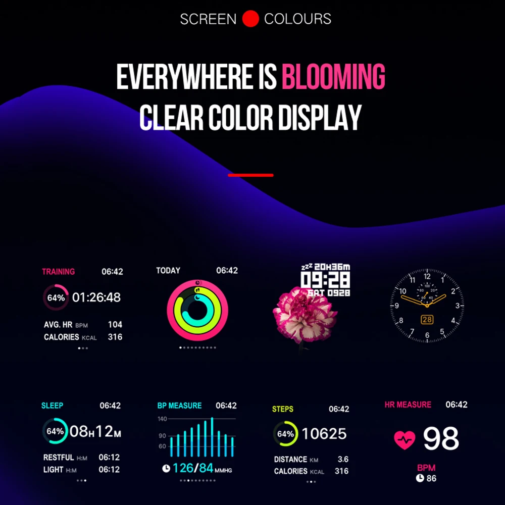 2019 New Smart Watch Men Women Heart Rate Blood Pressure Monitoring Call Message Reminder Waterproof Fitness Tracker for Android |