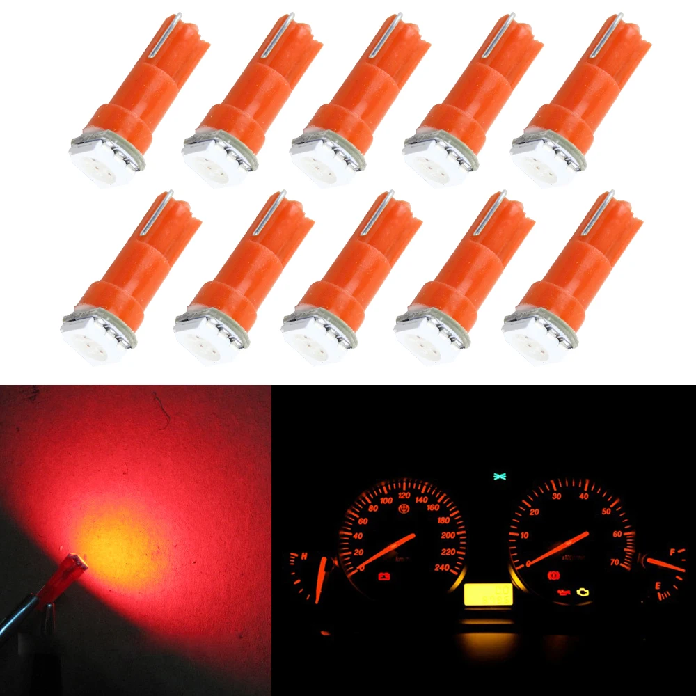 10X T5 5050 1SMD клиновидный светодиодный светильник для приборной панели белый