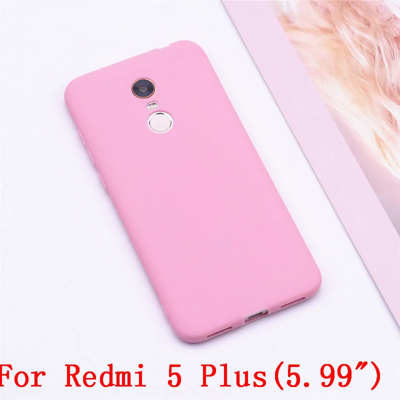Pink Мягкий чехол из ТПУ для Xiaomi Redmi 5, чехол для Xiaomi Redmi 5 Plus, матовый Мягкий силиконовый чехол для телефона, чехол для Redmi 5/5 Plus, чехол s - Цвет: Pink