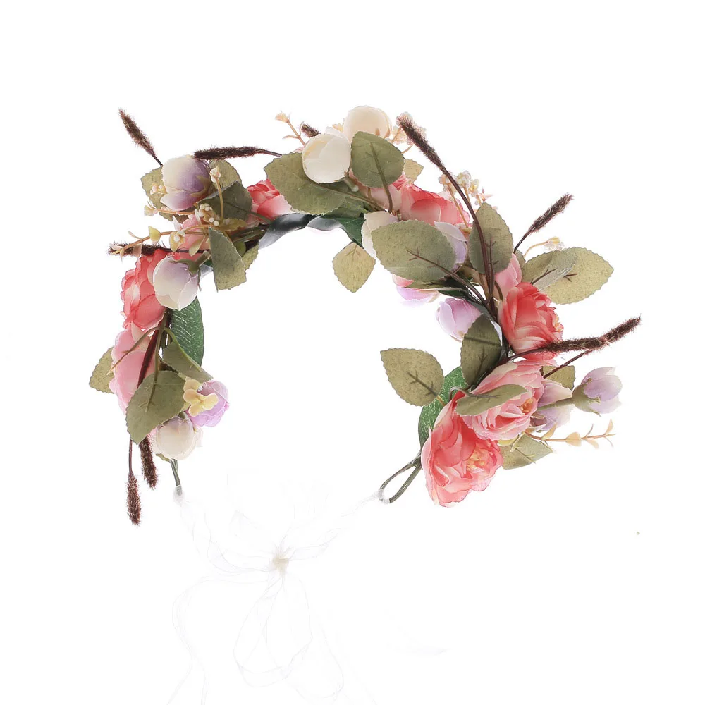 Artificial Rose Leaf Wreath Floral Crown Headpiece Hair band Wedding Hoop | Детская одежда и обувь