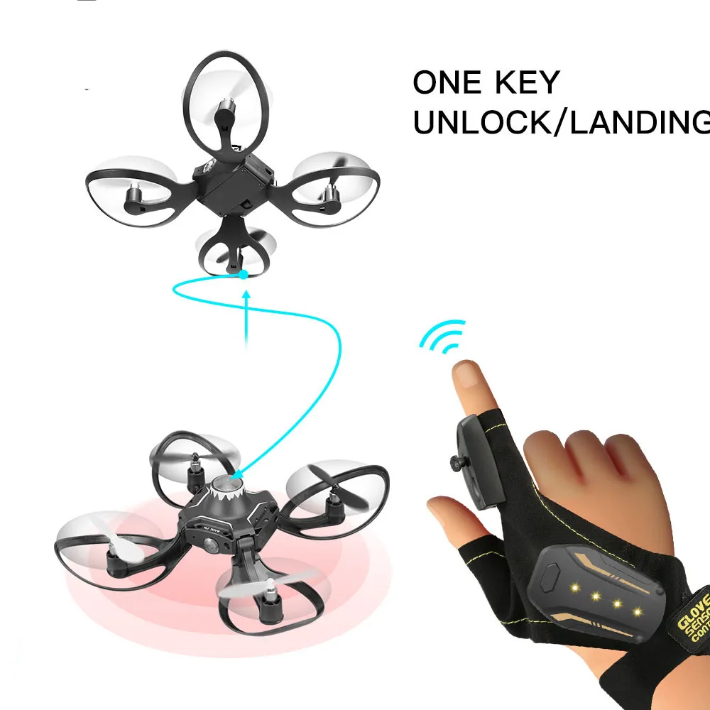 Лучший Wifi FPV 480P HD Дрон камера Valcano перчатки управление интерактивный мини Дрон Квадрокоптер с камерой RC вертолет