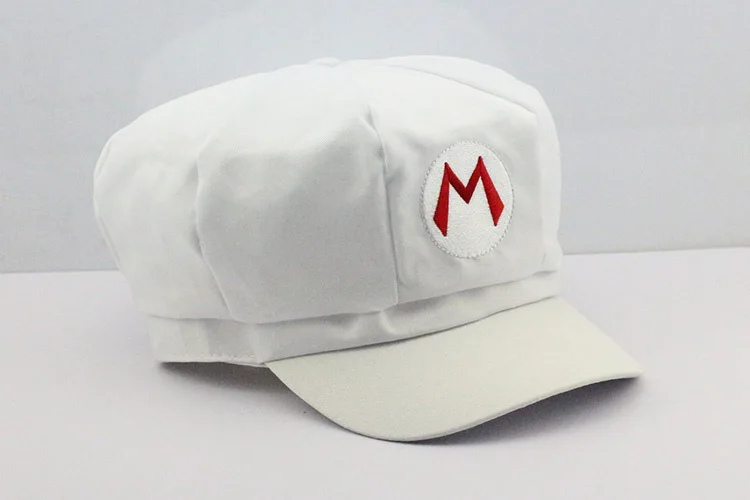 white Супер шапка Марио Аниме Ash Ketchum Марио Луиджи валуиджи Косплей шляпа с сеткой для взрослых Размер аниме плюшевые игрушки куклы - Цвет: white