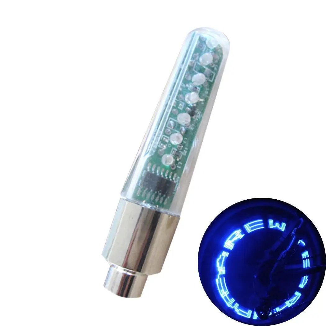 blue 1pc Велосипедный свет с батареей колпачки вентиля шины спицы колеса светодиодные велосипедные огни горная дорога фонари для велосипеда - Цвет: blue 1pc