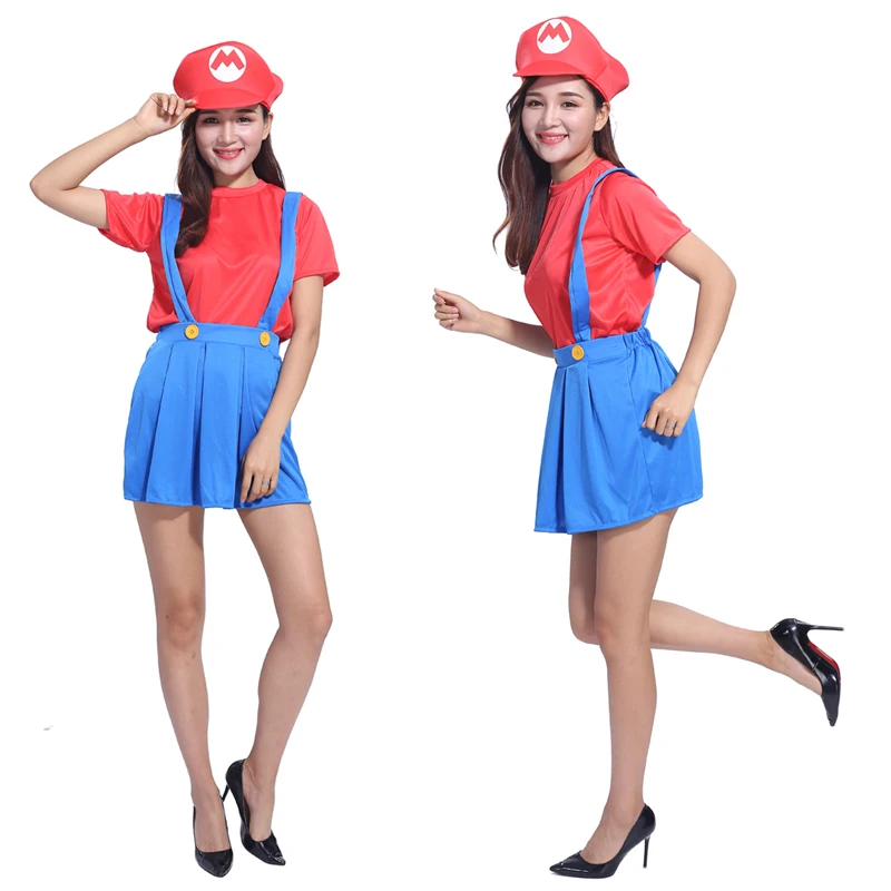 Новый женский Хэллоуин вечерние Танцы Симпатичные Марио Super Mario Louis Платье с